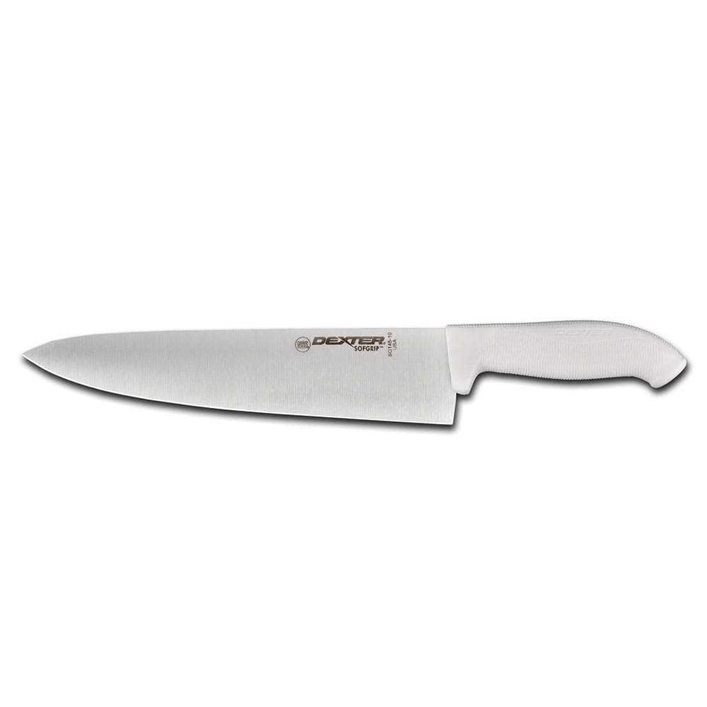 Dexter Russell SG145-10PCP 10" Chef's Knife w/ Soft White Rubber Handle, Carbon Steel
