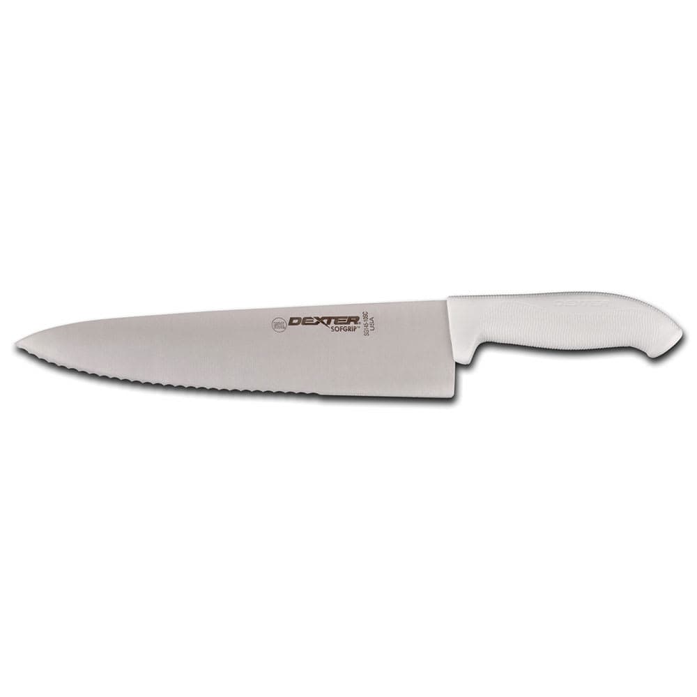 Dexter Russell SG145-10SC-PCP 10" Chef's Knife w/ Soft White Rubber Handle, Carbon Steel