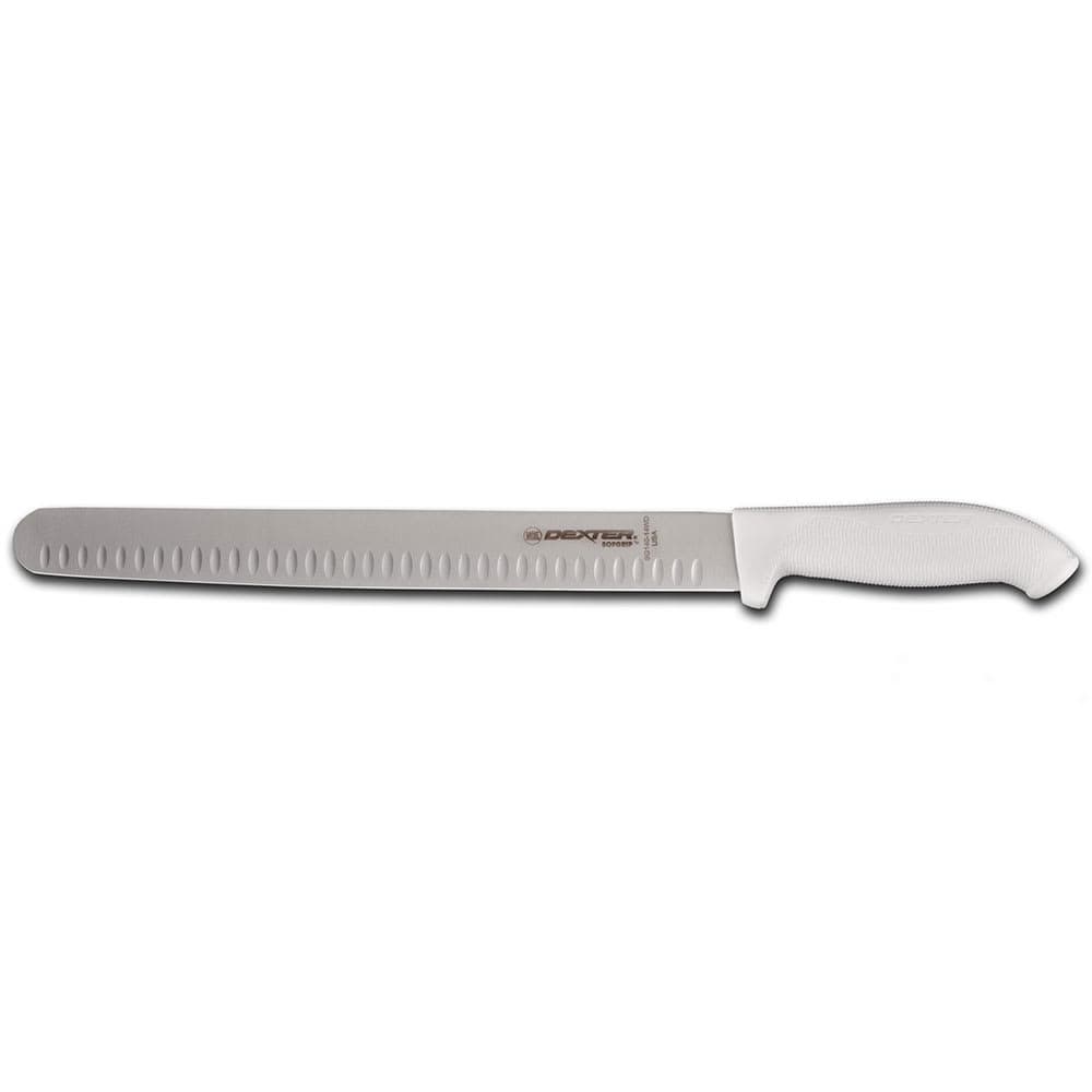 Dexter Russell SG140-14WGE-PCP 14" Slicer w/ Soft White Rubber Handle, Carbon Steel