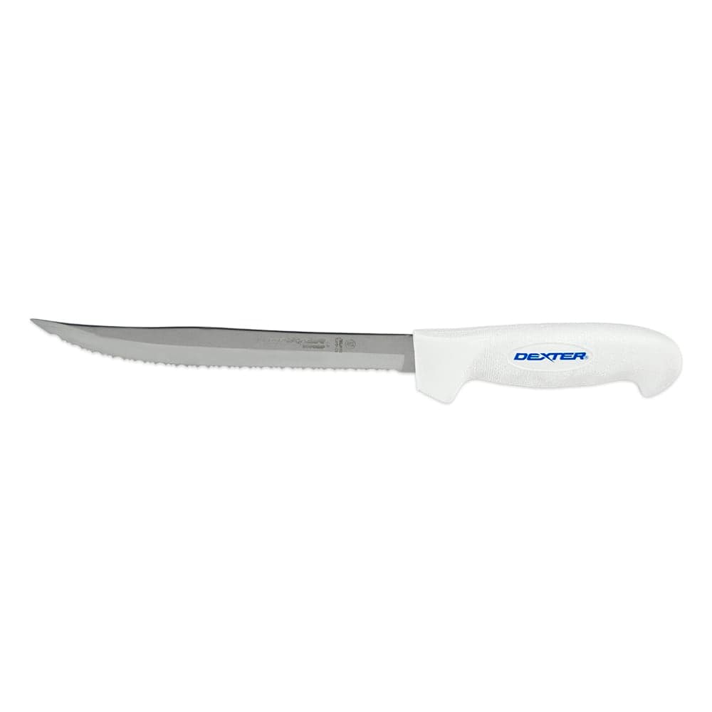 Dexter Russell SG142-8TE-PCP 8" Slicer w/ Soft White Rubber Handle, Carbon Steel