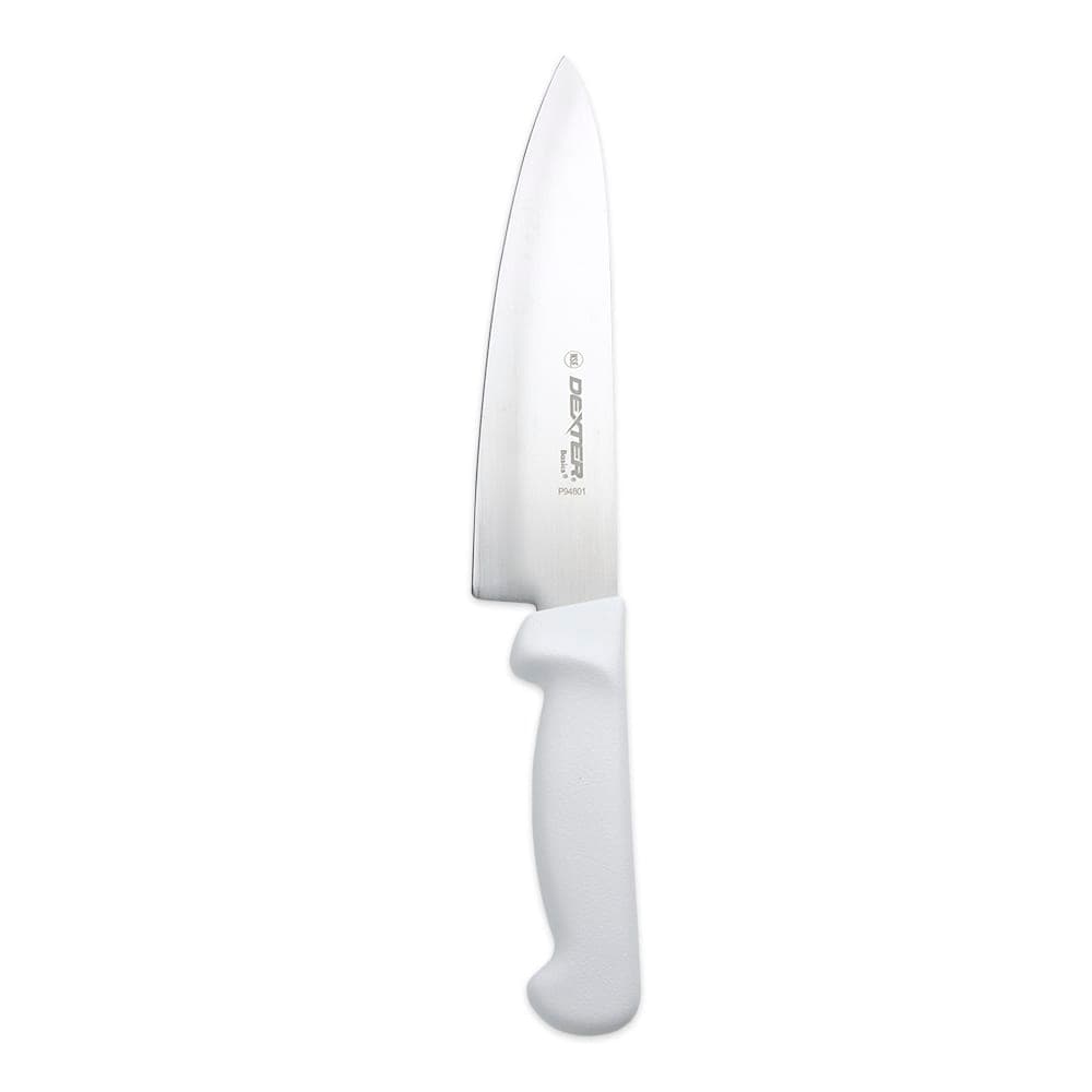 Dexter Russell P94801 8" Chef's Knife w/ Polypropylene White Handle, Carbon Steel
