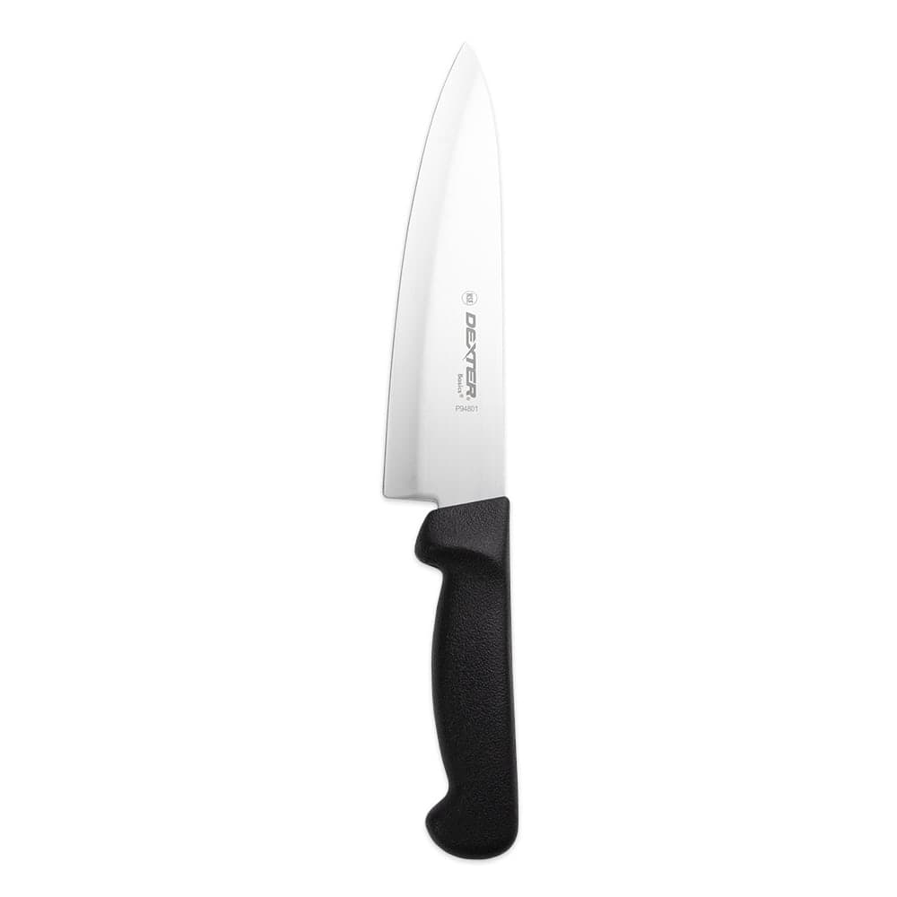 Dexter Russell P94801B 8" Chef's Knife w/ Polypropylene Black Handle, Carbon Steel