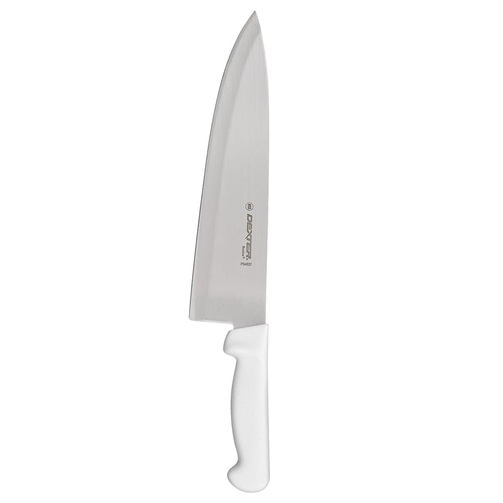 Dexter Russell P94831 10" Chef's Knife w/ Polypropylene White Handle, Carbon Steel