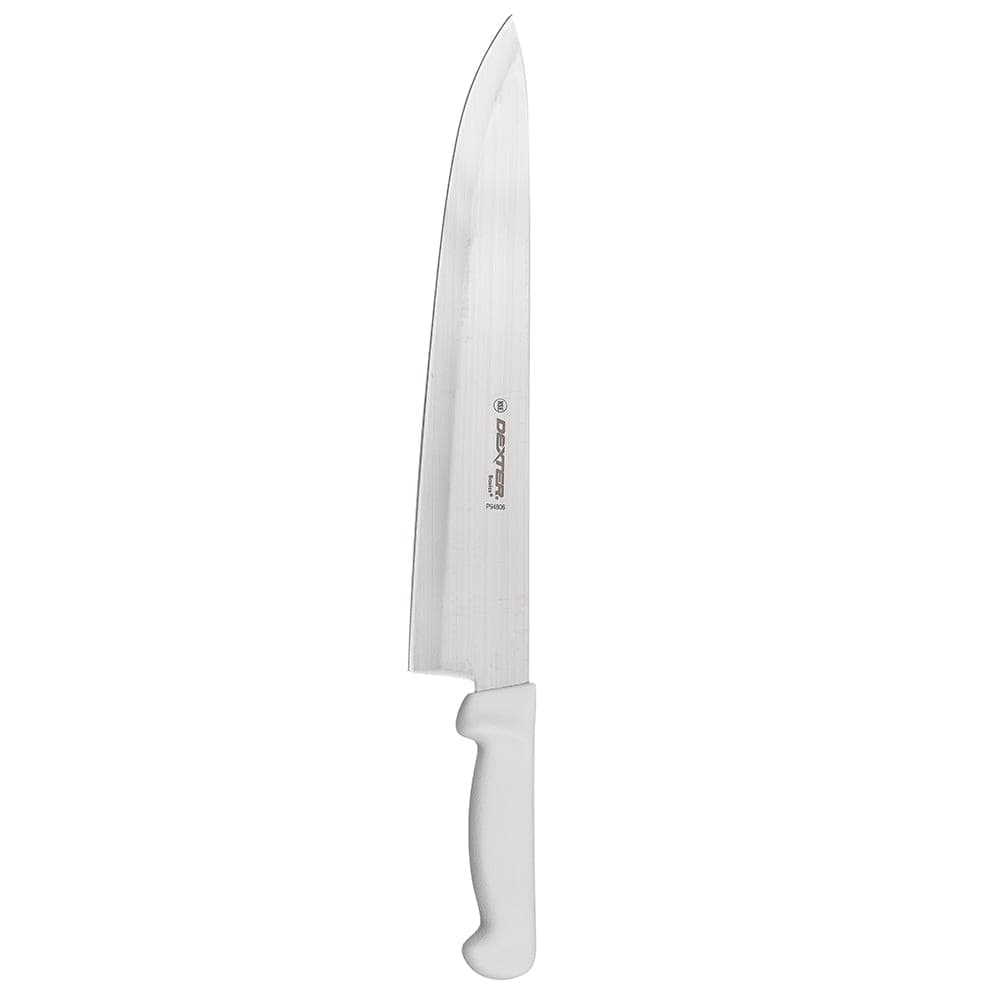 Dexter Russell P94806 12" Chef's Knife w/ Polypropylene White Handle, Carbon Steel