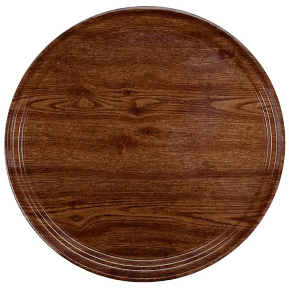 Cambro 1000304 10" Round Serving Camtray - Fiberglass, Country Oak
