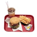 Cambro 1014FF416 Plastic Fast Food Tray - 13 1/2"L x 10 2/5"W, Cranberry thumbnail 2