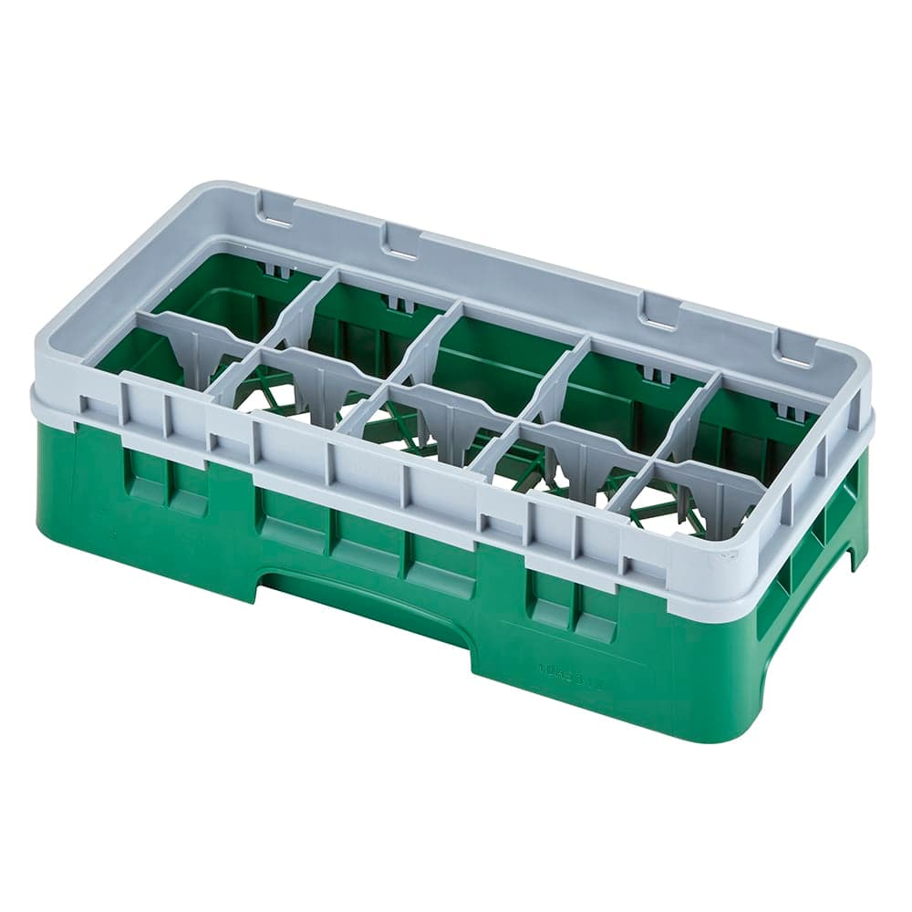 Cambro 10HS318119 Camrack Glass Rack with Extender - 10 Compartments, Sherwood Green