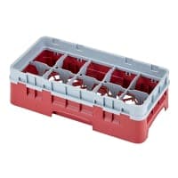Cambro 10HS318151 Camrack Glass Rack with Extender - 10 Compartments, Soft Gray thumbnail 4