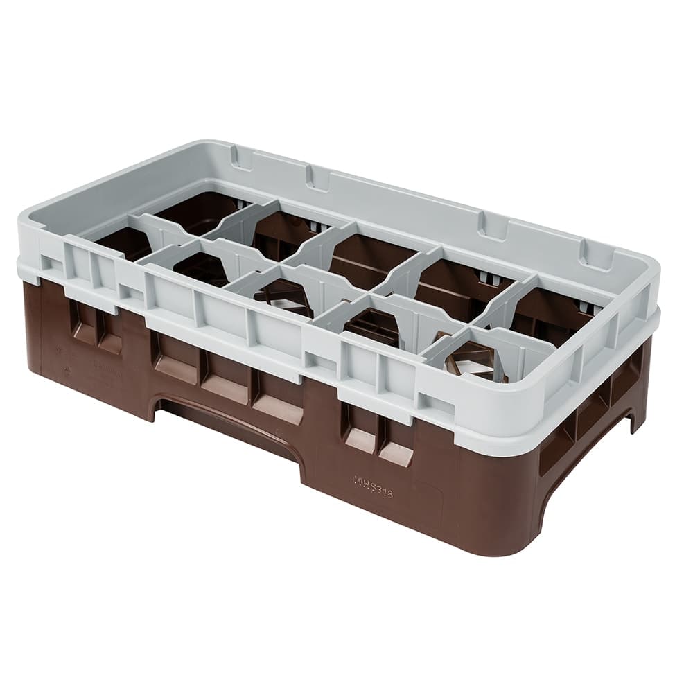 Cambro 10HS318167 Camrack Glass Rack with Extender - 10 Compartments, Brown