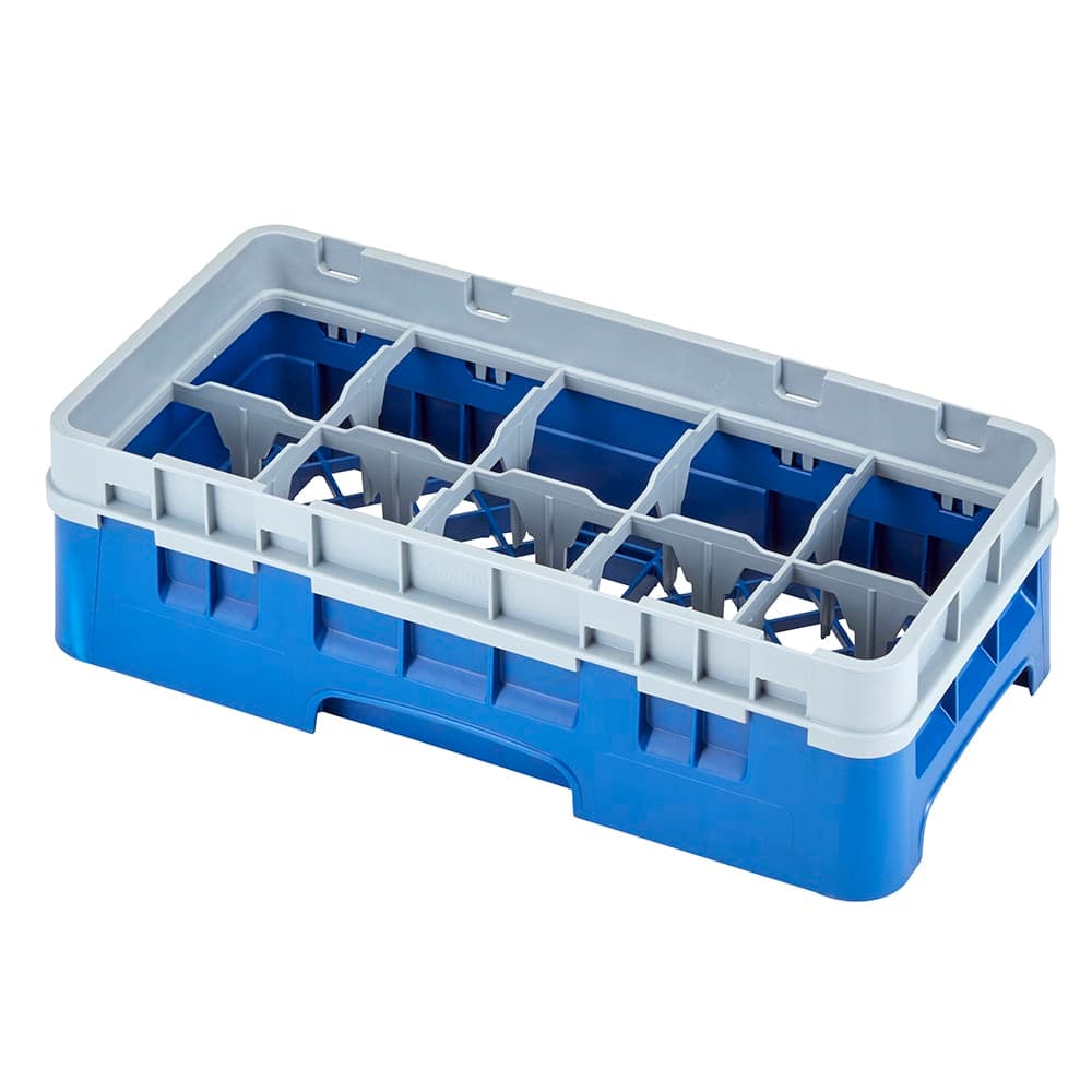 Cambro 10HS318186 Camrack Glass Rack with Extender - 10 Compartments, Navy Blue