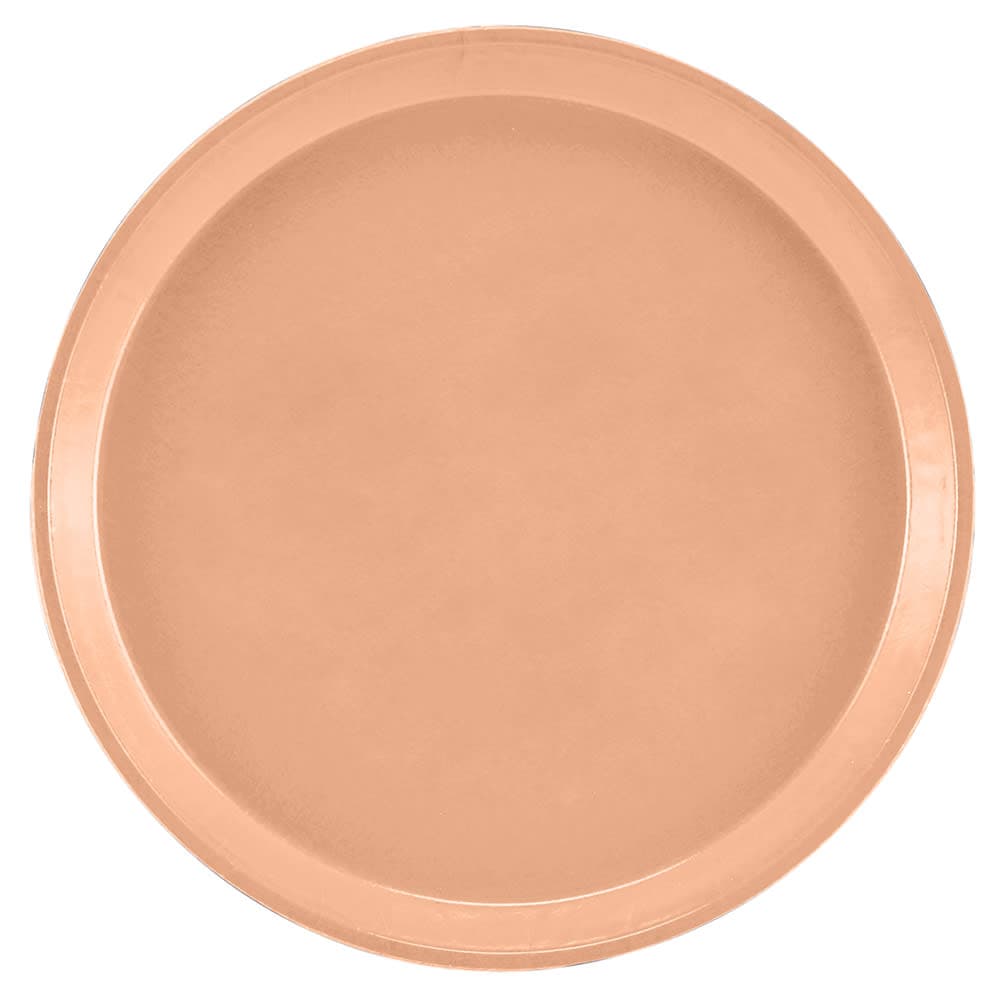 Cambro 1100117 11" Round Serving Camtray -  Fiberglass, Dark Peach