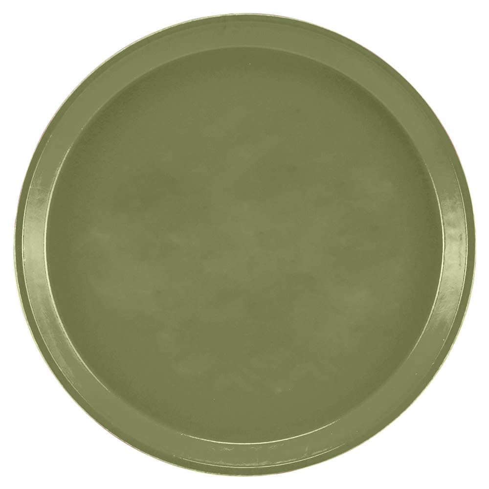 Cambro 1100428 11" Round Serving Camtray -  Fiberglass, Olive Green