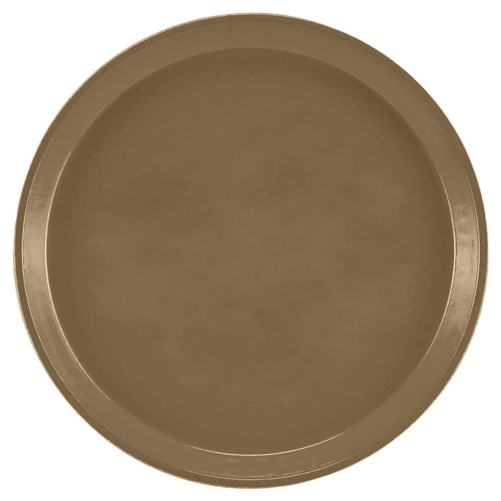 Cambro 1100513 11" Round Serving Camtray -  Fiberglass, Bay Leaf Brown