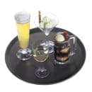 Cambro 1100CT110 11" Camtread Round Serving Tray -  Fiberglass, Black Satin thumbnail 2