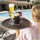 Cambro 1100CT138 11" Camtread Round Serving Tray -  Fiberglass, Tavern Tan thumbnail 2