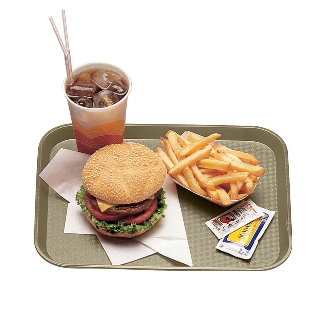 Cambro 1216FF104 Plastic Fast Food Tray - 16 1/10" L x 11 4/5"W, Desert Tan