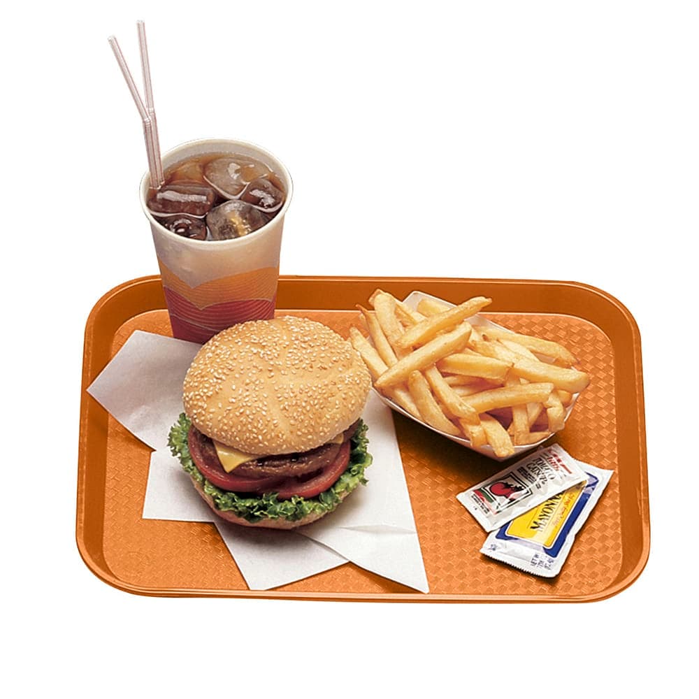 Cambro 1216FF166 Plastic Fast Food Tray - 16 1/10" L x 11 4/5"W, Orange