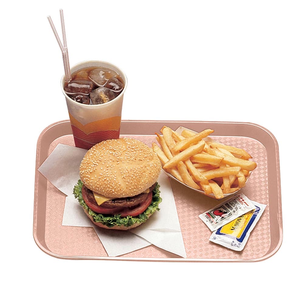 Cambro 1216FF409 Plastic Fast Food Tray - 16 1/8"L x 11 7/8"W, Blush
