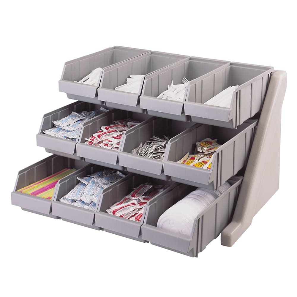 Cambro 12RS12480 Condiment Organizer w/ (12) Bins - Gray