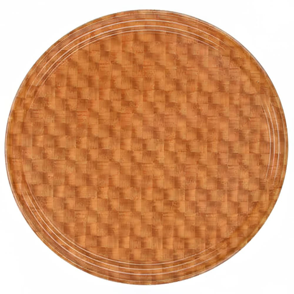 Cambro 1400302 14" Round Serving Camtray - Fiberglass, Light Basket Weave
