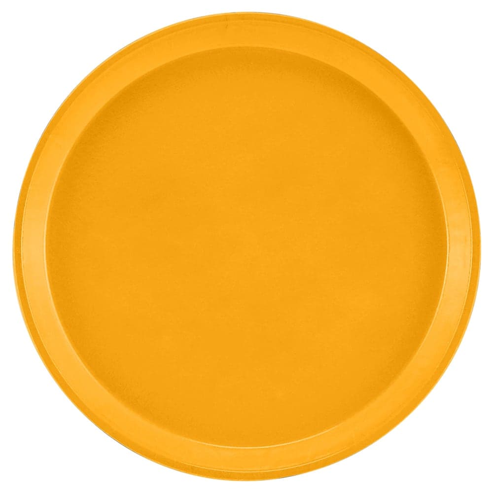 Cambro 1400504 14" Round Serving Camtray - Fiberglass, Mustard