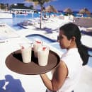 Cambro 1400CT138 14" Round Camtread Serving Tray - Fiberglass, Tavern Tan thumbnail 5