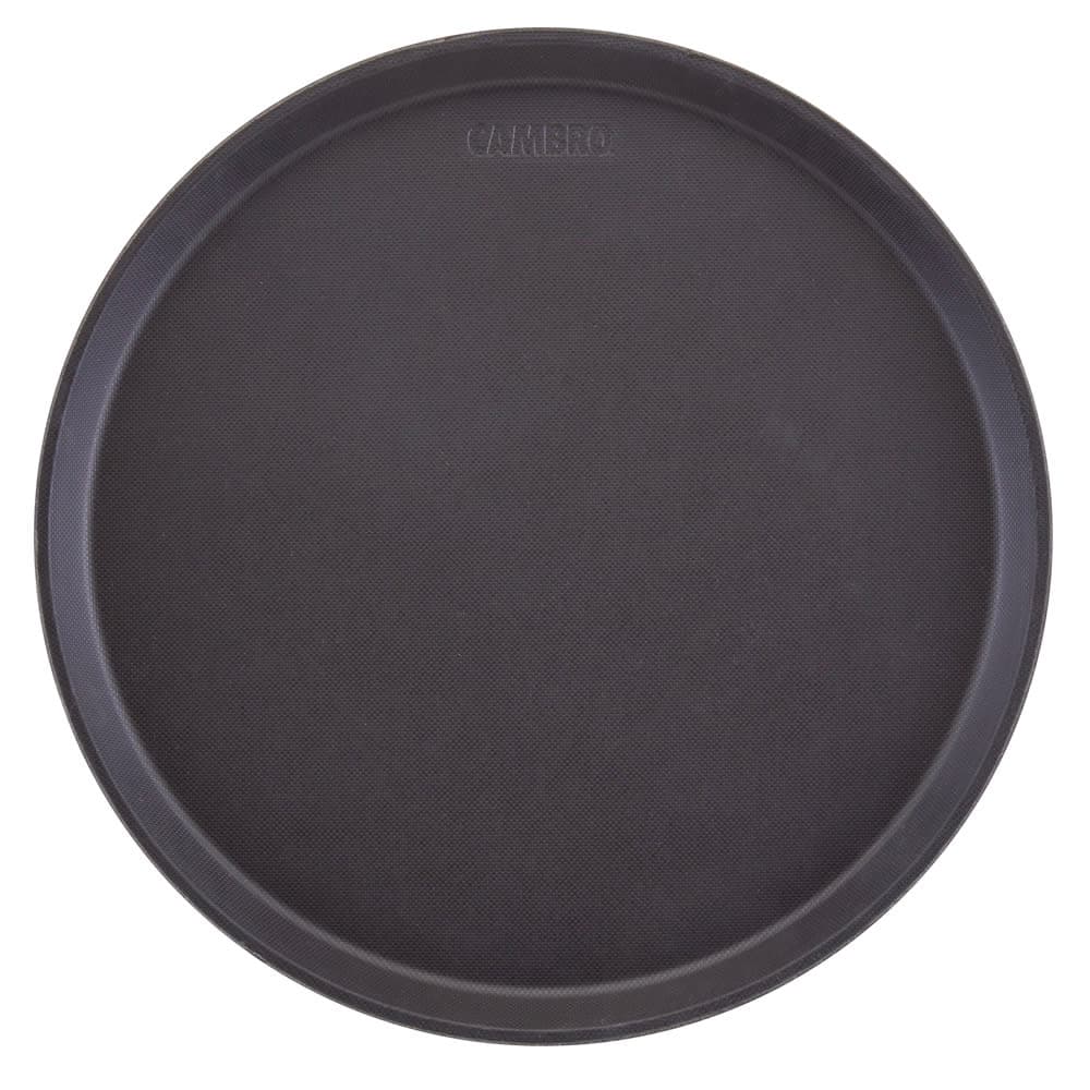 Cambro 1400TL110 13 49/50" Round Treadlite Tray, NonSkid, Fiberglass, Black