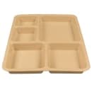 Cambro 1411CP161 Plastic Rectangular Tray w/ (5) Compartments, 14 3/8" x 10 9/16", Tan thumbnail 4