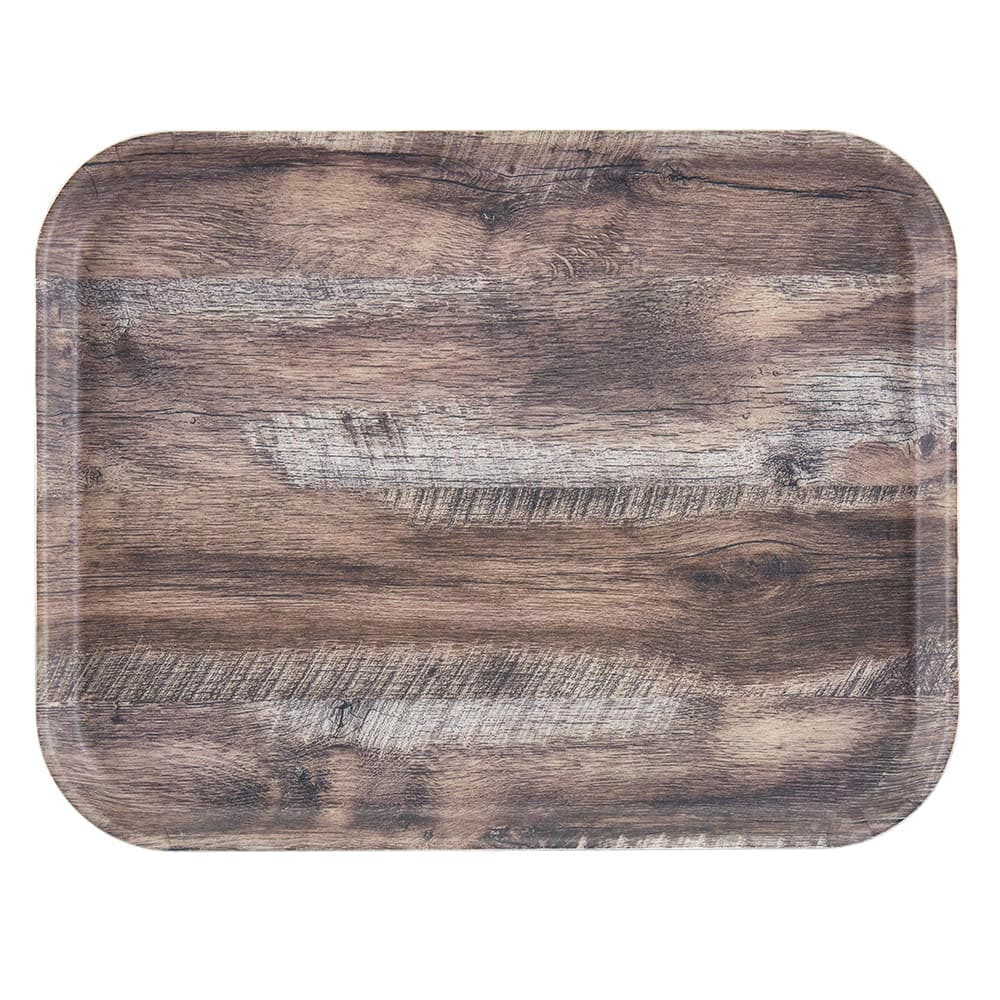 Cambro 1418DC825 Rectangular Serving Camtray - 14" x 18", Fiberglass, Dark Oak