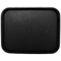 Cambro 1418FF110 Plastic Fast Food Tray - 17 3/4"L x 13 4/5"W, Black thumbnail 3