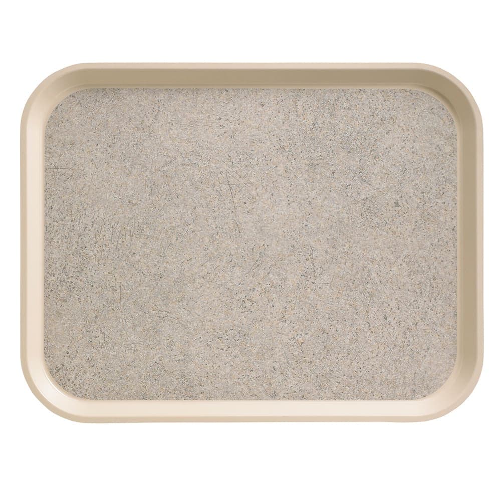 Cambro 1418VC380 Rectangular Versa Camtray - 14x18", Fiberglass, Ivory/Sahara