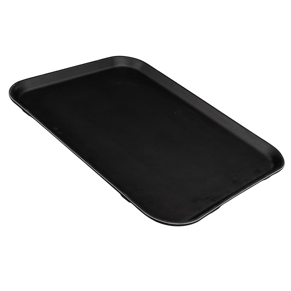 Cambro 1520CT110 Rectangular Camtread Serving Tray - 15x20 1/4", Fiberglass, Black Satin