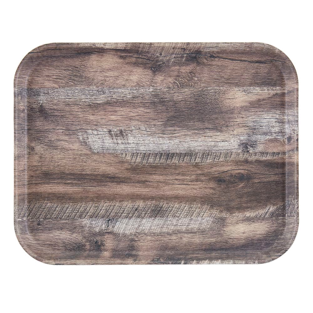 Cambro 1520DC825 Rectangular Serving Camtray - 15" x 20", Fiberglass, Dark Oak