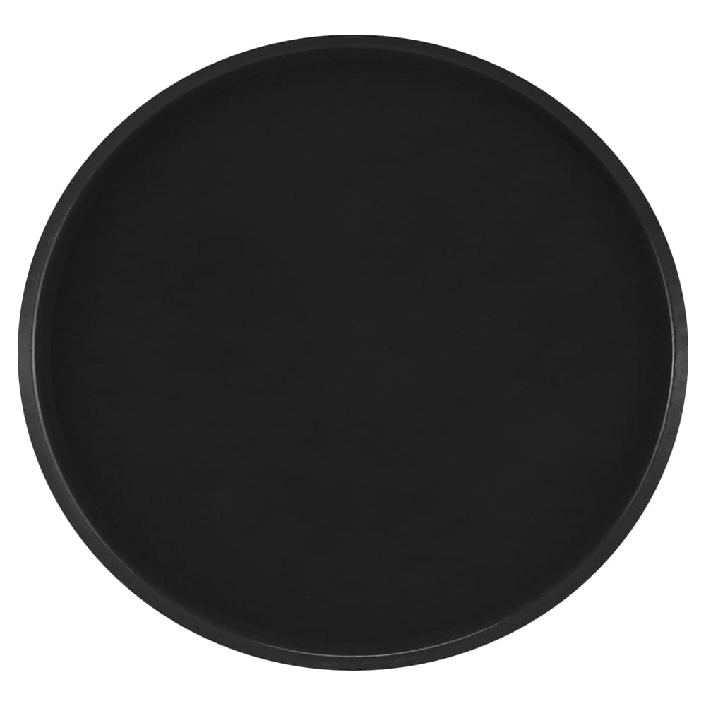 Cambro 1550110 16" Round Serving Camtray - Low-Profile, Fiberglass, Black