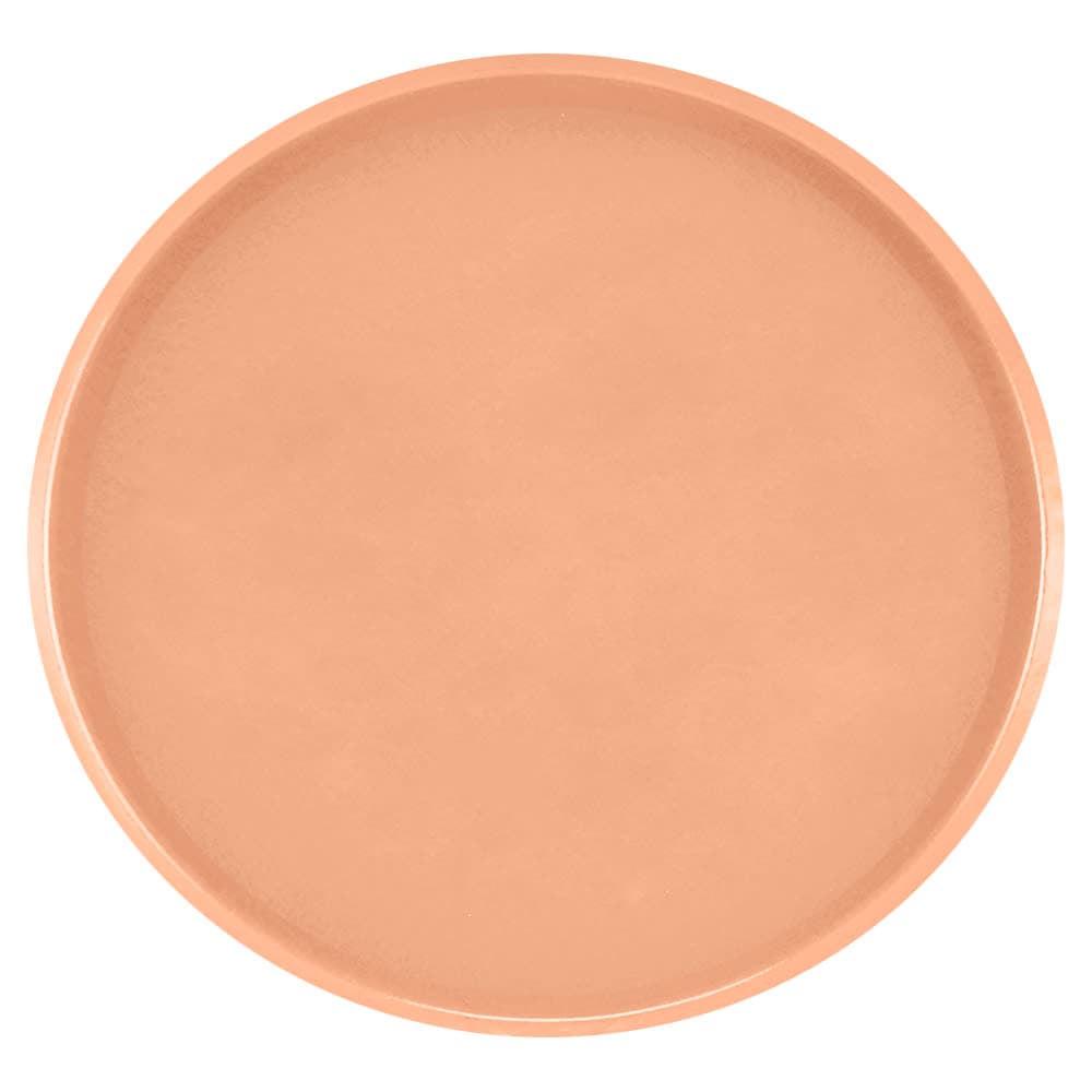 Cambro 1550117 16" Round Serving Camtray - Low-Profile, Fiberglass, Dark Peach