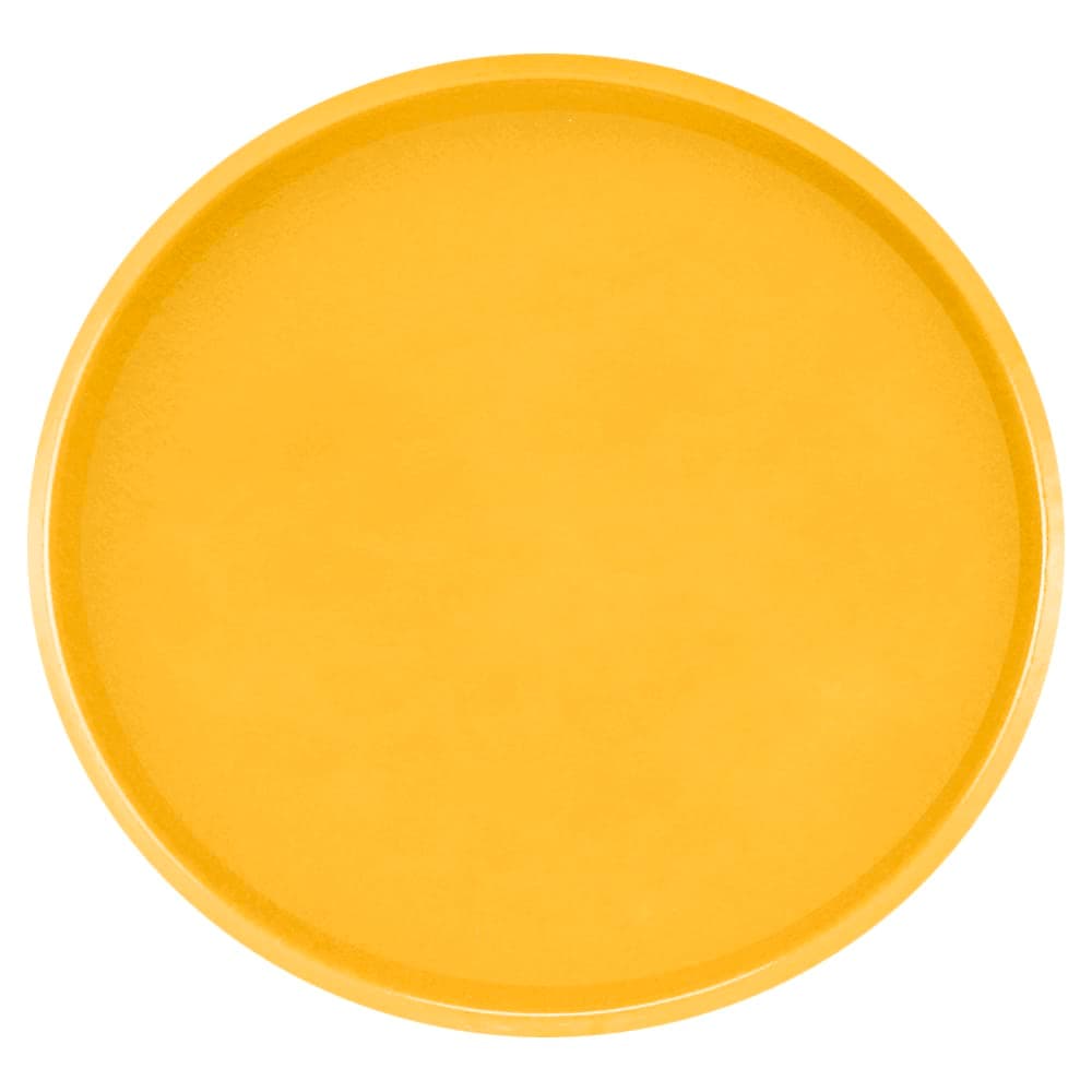 Cambro 1550171 16" Round Serving Camtray - Low-Profile, Fiberglass, Tuscan Gold