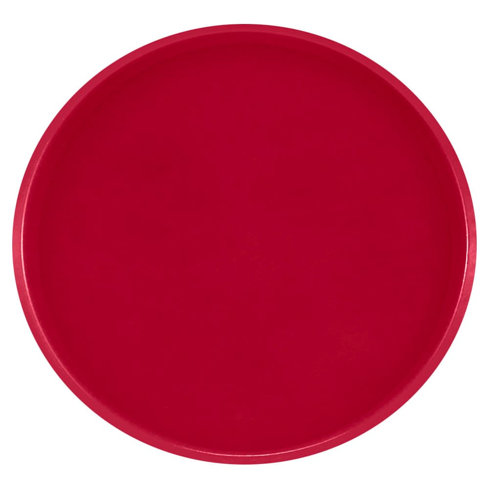 Cambro 1550221 16" Round Serving Camtray - Low-Profile, Fiberglass, Ever Red