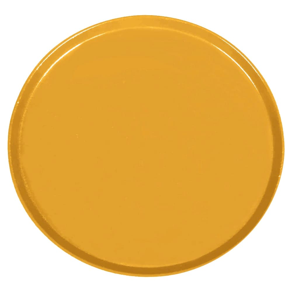 Cambro 1550504 16" Round Serving Camtray - Low-Profile, Fiberglass, Mustard