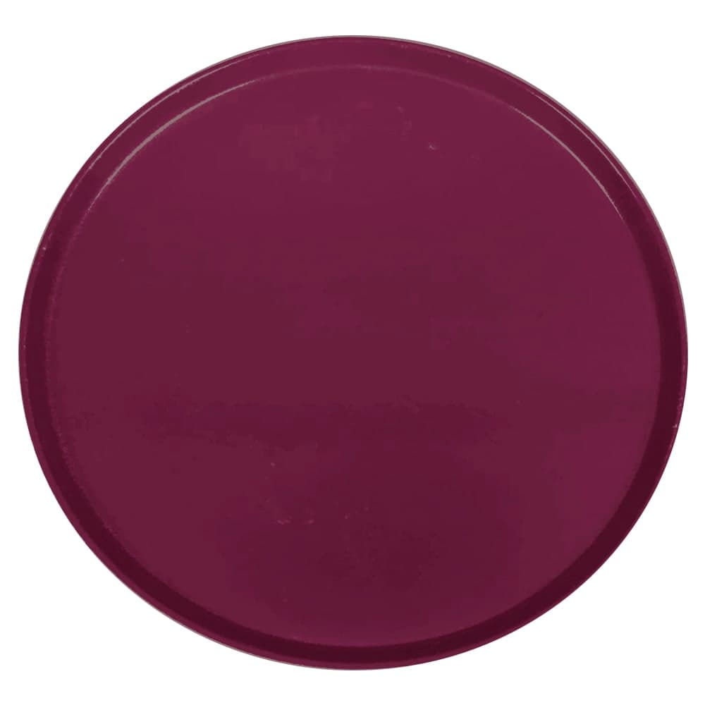 Cambro 1550522 16" Round Serving Camtray - Low-Profile, Fiberglass, Burgundy Wine