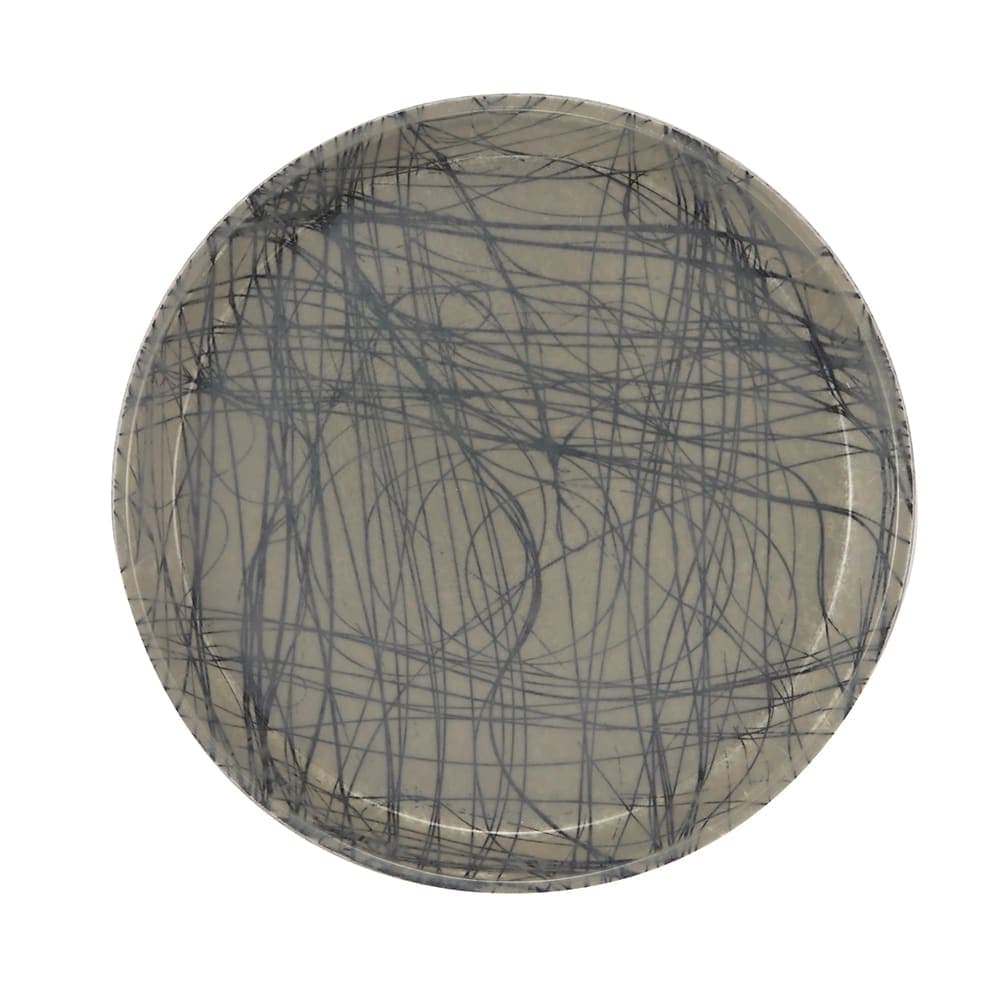 Cambro 1600277 16" Round Serving Camtray - Fiberglass, Swirl Gray