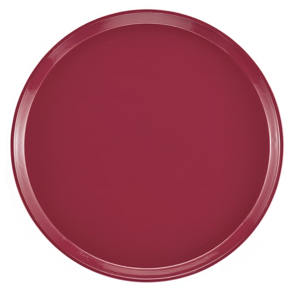 Cambro 1600410 16" Round Serving Camtray - Fiberglass, Raspberry Cream