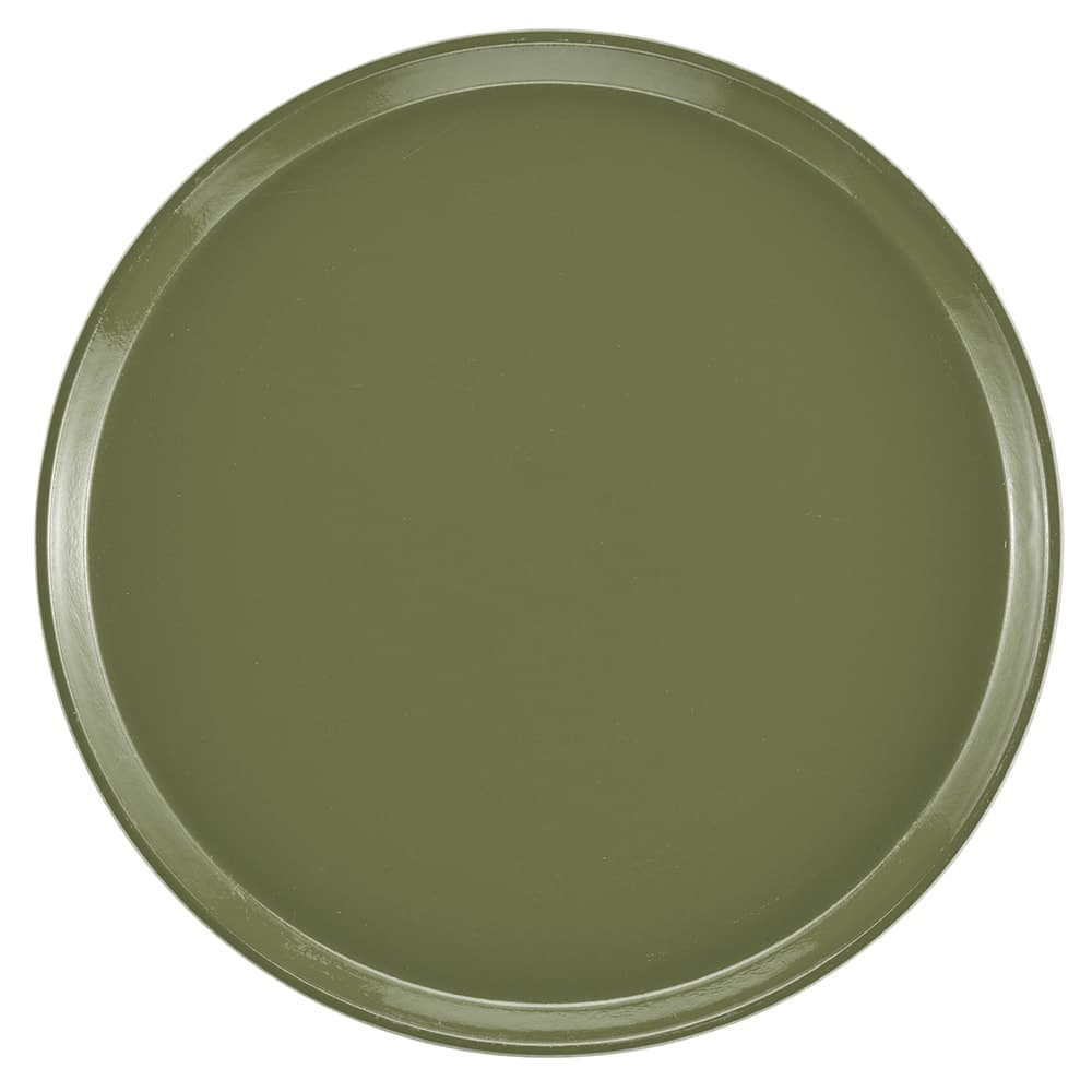 Cambro 1600428 16" Round Serving Camtray - Fiberglass, Olive Green