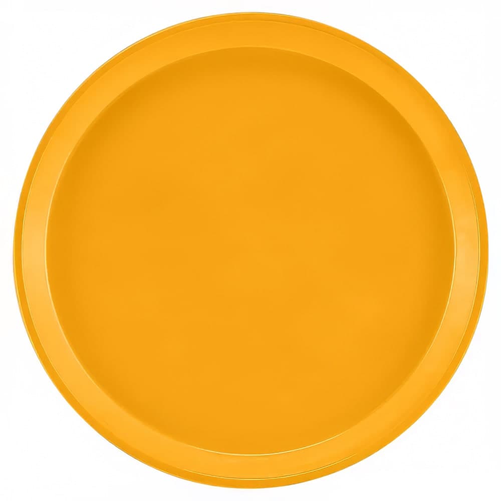 Cambro 1600504 16" Round Serving Camtray - Fiberglass, Mustard