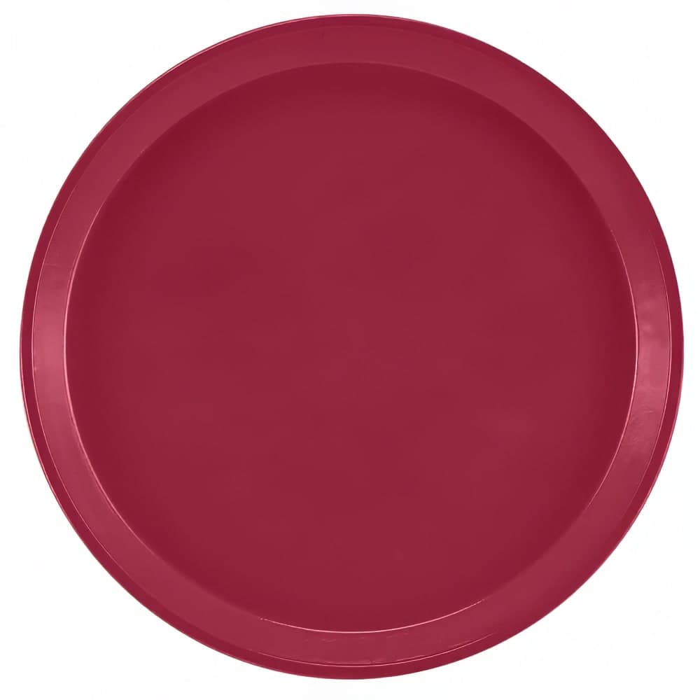 Cambro 1600505 16" Round Serving Camtray - Fiberglass, Cherry Red