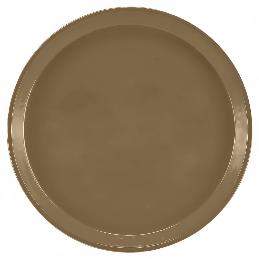 Cambro 1600513 16" Round Serving Camtray - Fiberglass, Bay Leaf Brown
