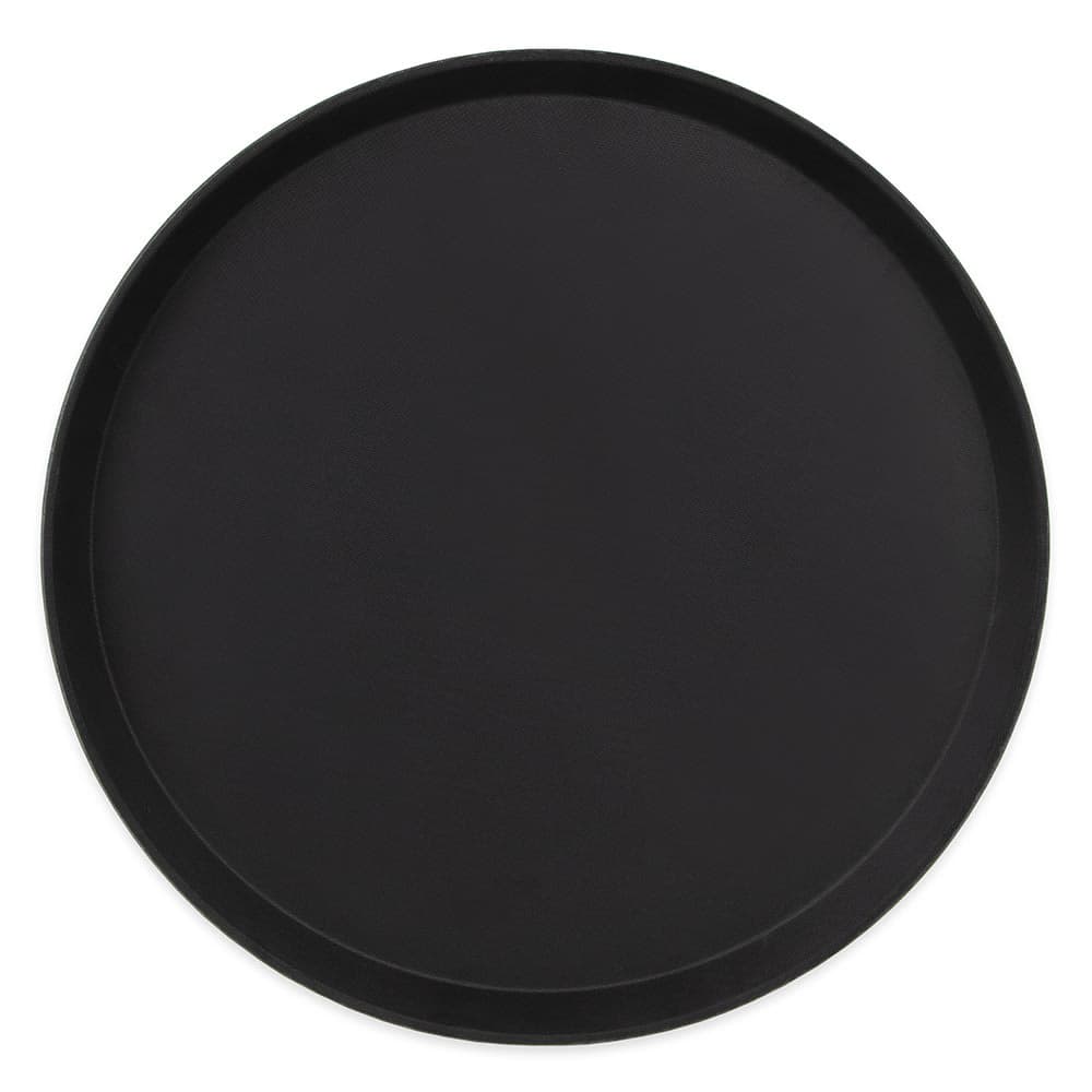 Cambro 1600TL110 15 47/50" Round Treadlite Tray, NonSkid, Fiberglass, Black