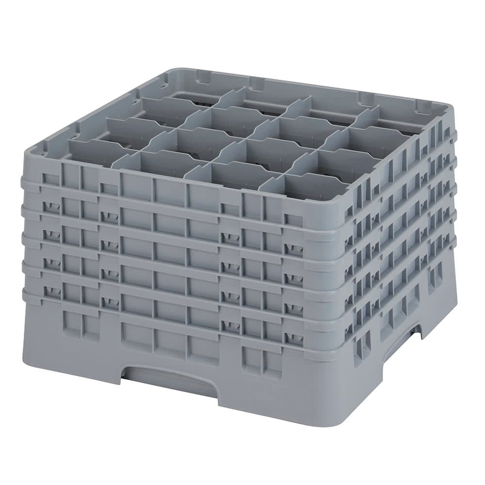 Cambro 16S1058151 Camrack® Glass Rack w/ (16) Compartments - (5) Gray Extenders, Soft Gray