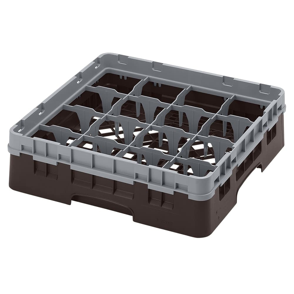 Cambro 16S318167 Camrack® Glass Rack w/ (16) Compartments - (1) Gray Extender, Brown