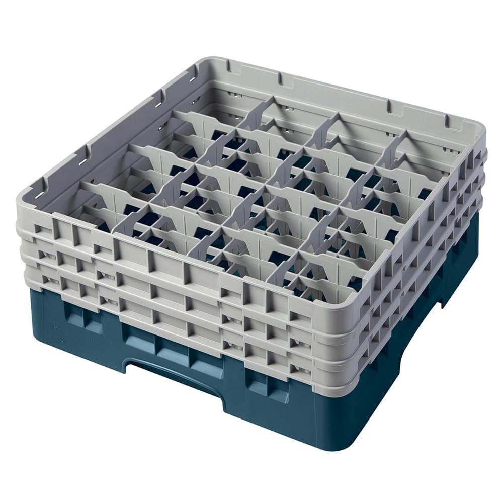 Cambro 16S638414 Camrack® Glass Rack w/ (16) Compartments - (3) Gray Extenders, Teal