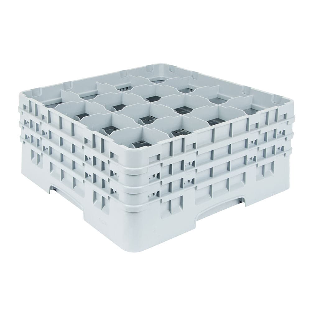Cambro 16S738151 Camrack® Glass Rack w/ (16) Compartments - (3) Gray Extenders, Soft Gray